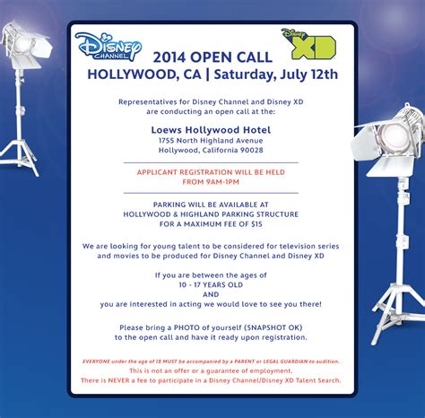 open casting calls disney.